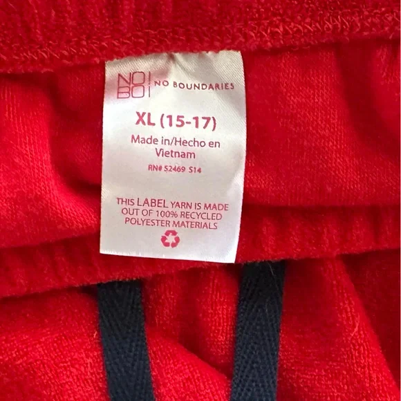 Terry Romper in Brilliant Red & Navy from No Boundaries Juniors’ XL (15-17) - Picture 10 of 13